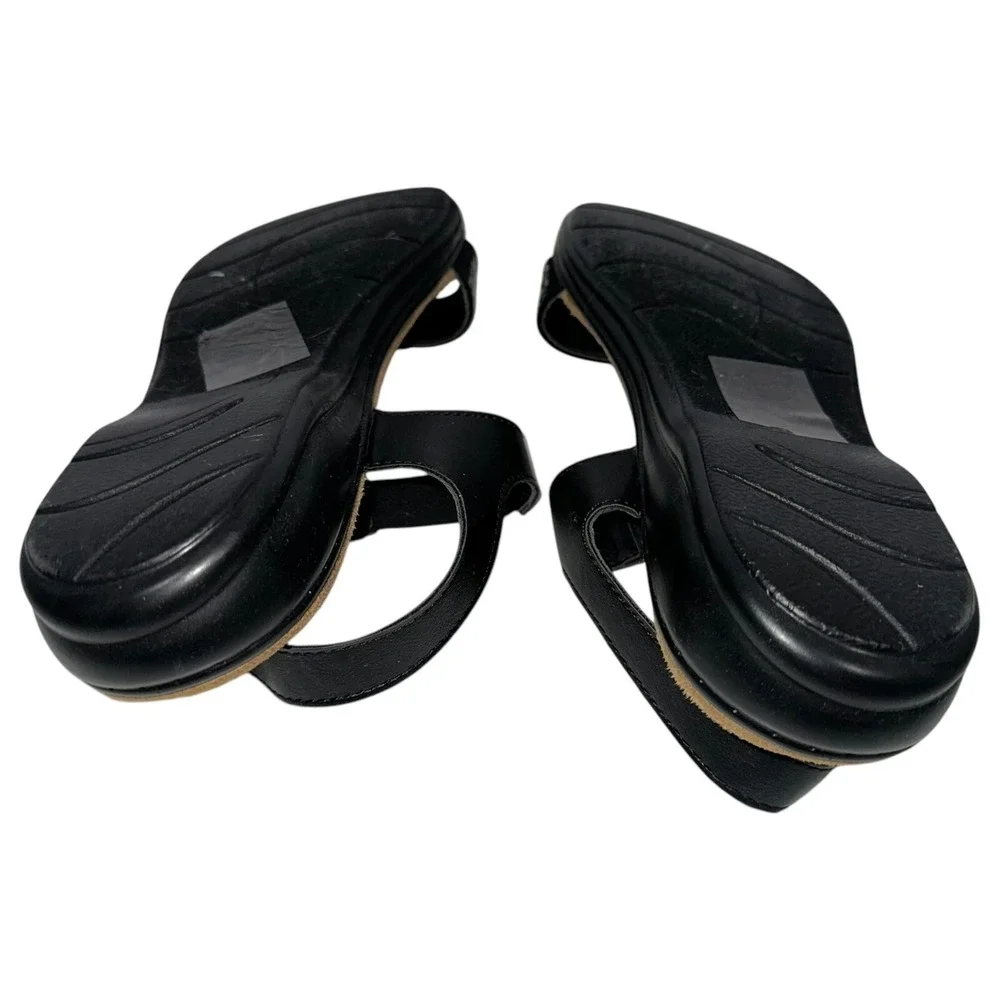Pierre Dumas Black Strappy Slip‎ On/Hook Loop Sandals Shoes Wms 8.5US